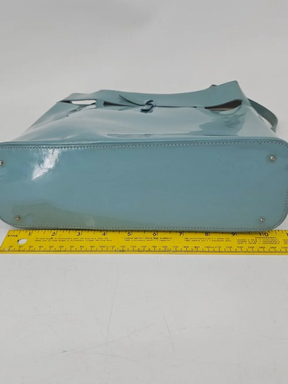 Rare Vintage Kate Spade Robinegg Blue Patent Leather Bucket Tote Bag Pastelcore